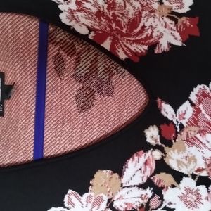 INC black floral sweater that hits below the waist like new